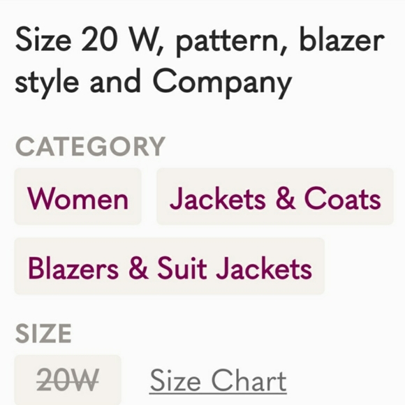 Patterned blazer, size 20 W style and Company - Picture 2 of 2